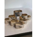 Magnificent set of 8 x SOLID SILVER NAPKIN/ SERVIETTE RINGS. Each piece Embossed with a raised