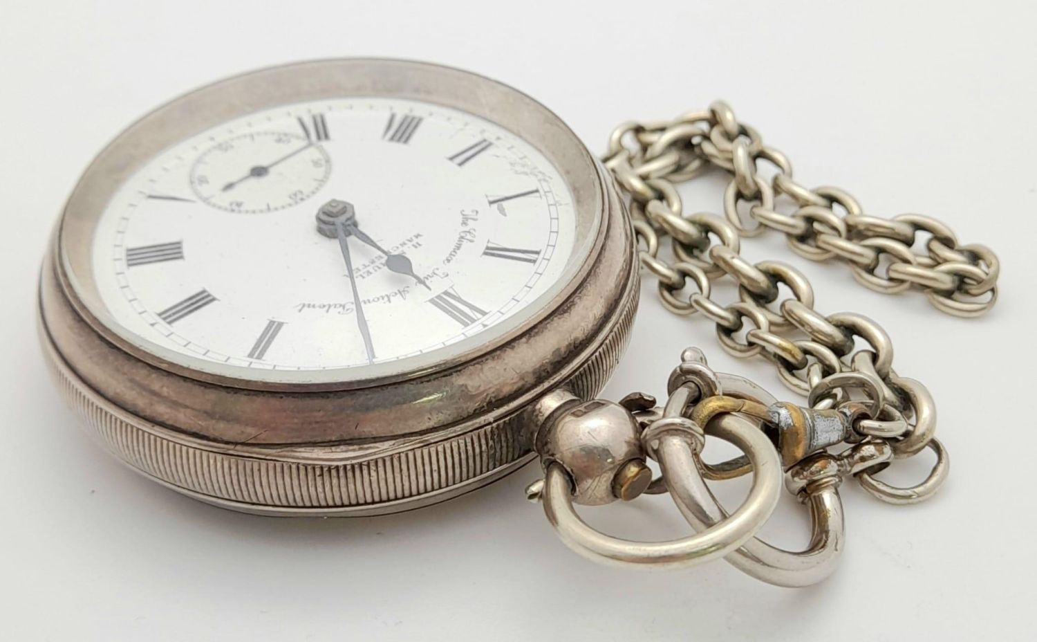 An Antique Sterling Silver Cased H. Samuel - The Climax Trip Action Pocket Watch. Hallmarks for - Image 17 of 18