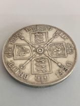 1889 SILVER DOUBLE FLORIN. Condition extra fine almost Brilliant. Having clear and bold raised