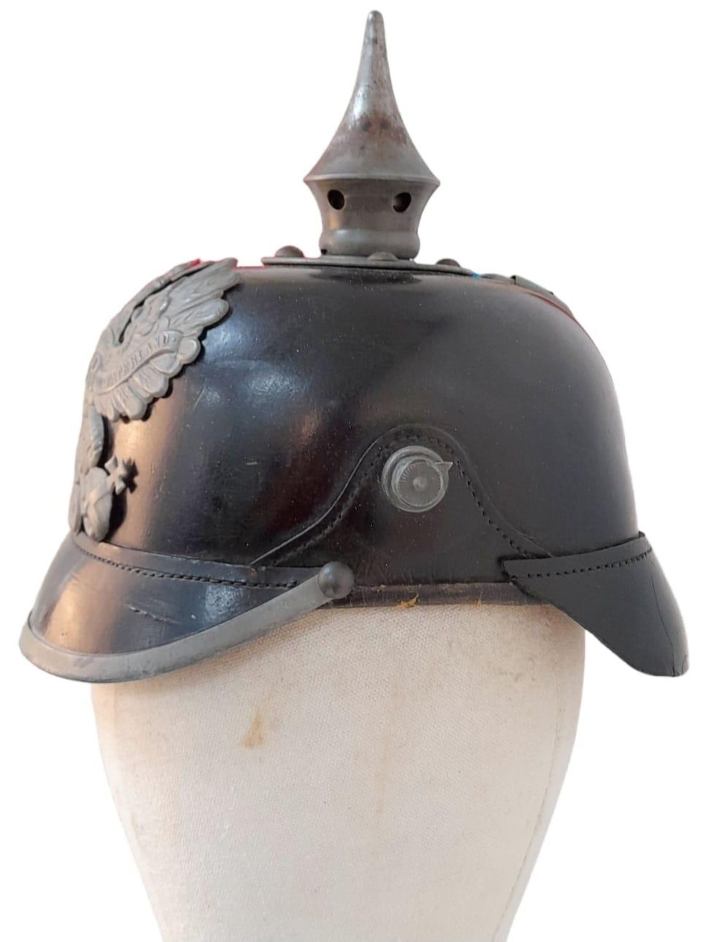 WW1 Imperial German 1915 Model Enlisted Mans Pickelhaube. - Bild 2 aus 5