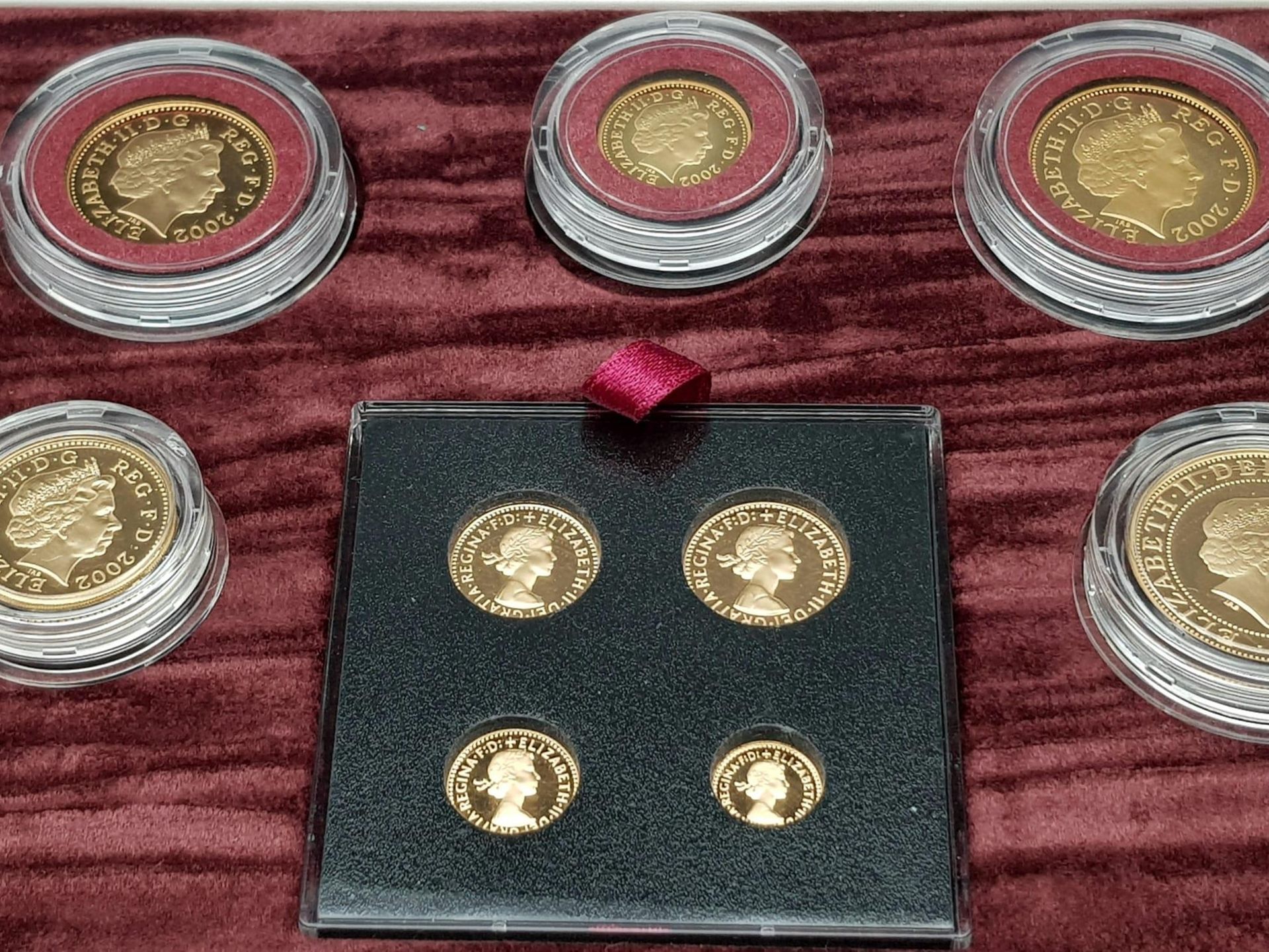 A Breathtaking Limited Edition 2002 Golden Jubilee 22K Gold Proof Coin Set. This set contains a - Bild 6 aus 21