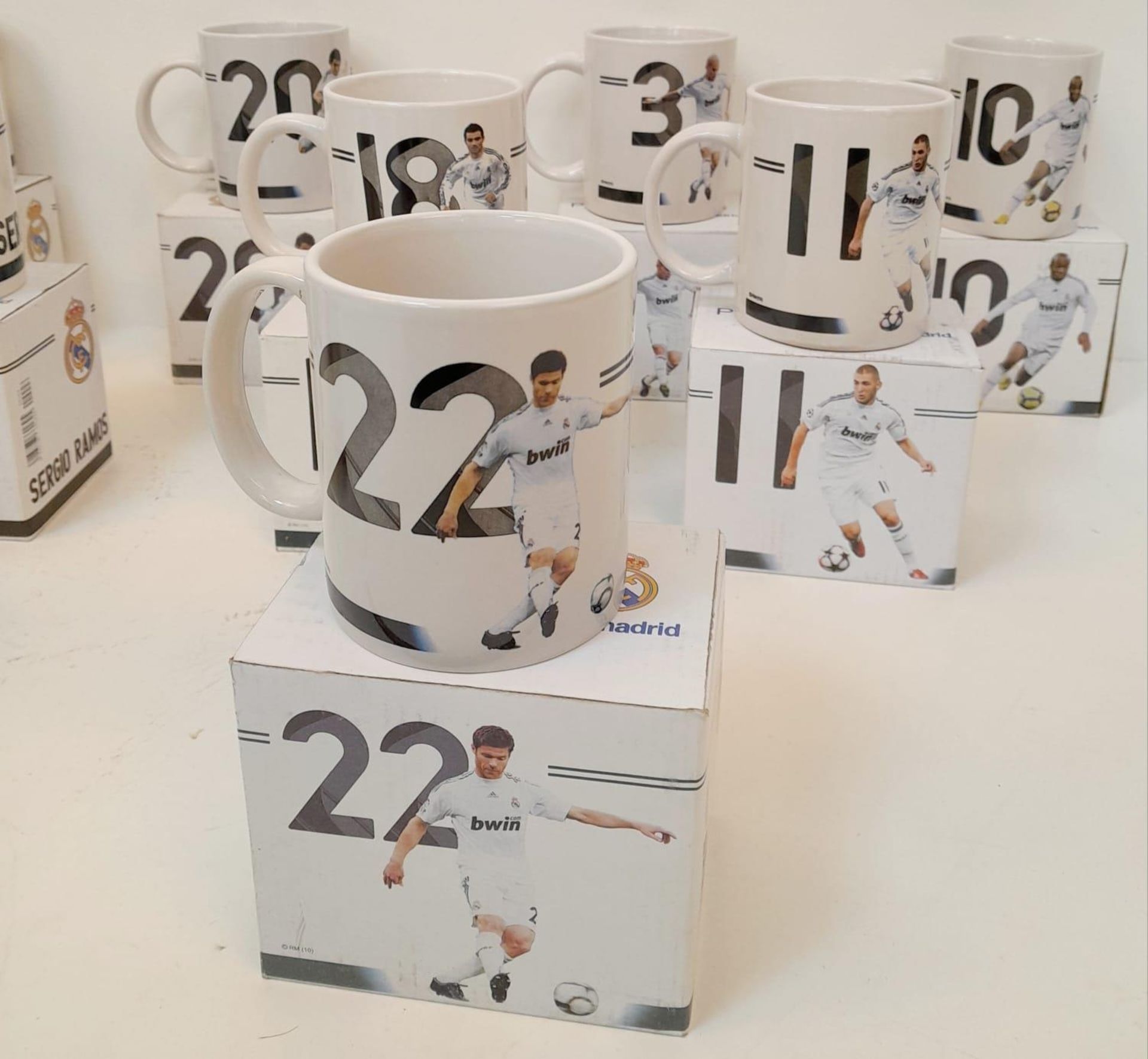 A Collection of Eleven Real Madrid Mugs - Each decorated with a different player. As new, in - Image 4 of 5