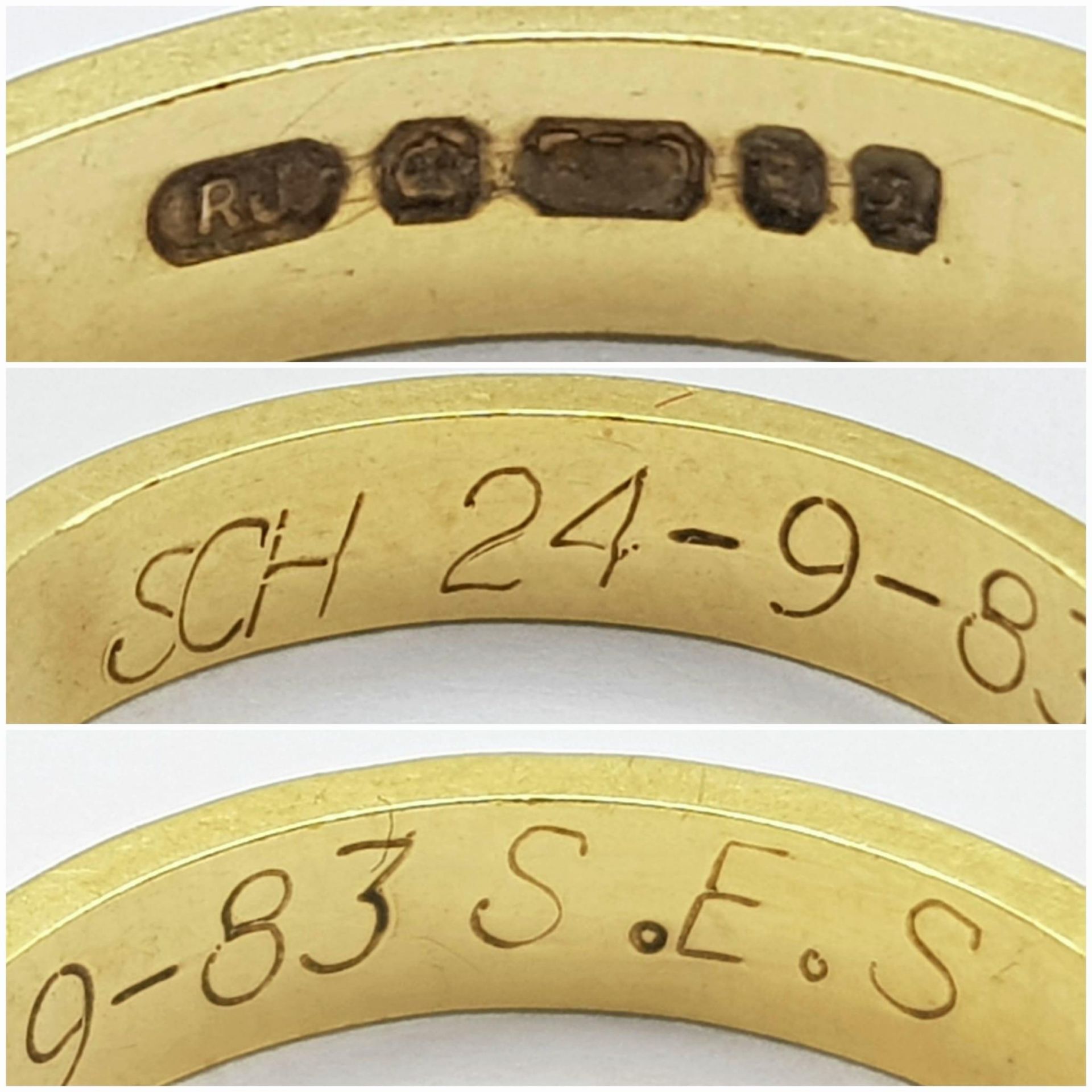 An 18K Yellow Gold Band Ring. 3mm width. Size H. 2.4g weight. - Image 5 of 5