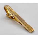 A Dunhill 925 Silver Gold Plated Tie Clip. 6cm. 12.35g weight. Comes with original Dunhill