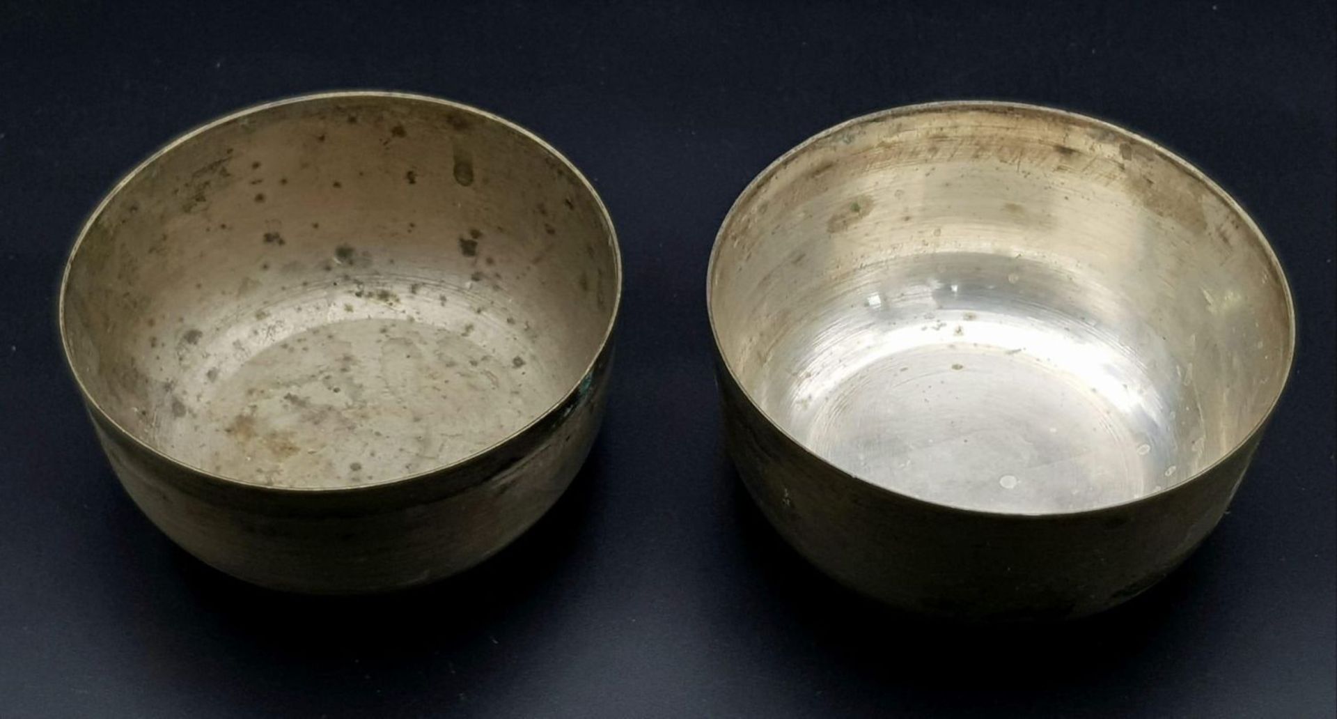 2x vintage German silver bowls. Total weight 160.1G. Diameter 9.2cm, height 6.5cm. Please see photos - Image 3 of 10