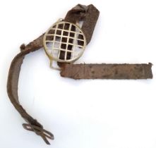 WW1 British Officers Trench Watch Strap Face Protector know as the Shrapnel Cover. The strap has had