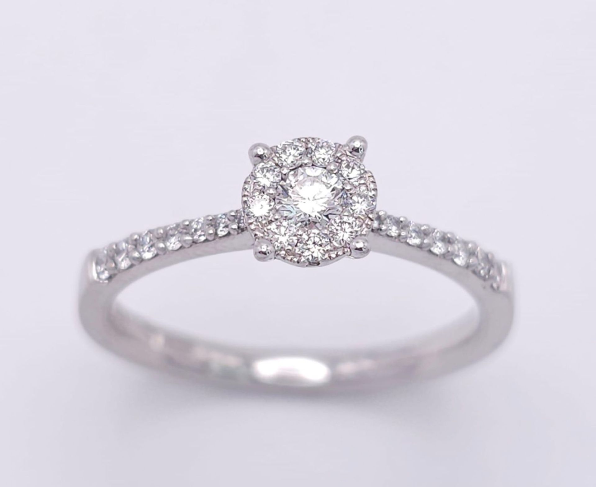 A PLATINUM DIAMOND RING, APPROX 0.35CT DIAMONDS, WEIGHT 4.1G SIZE N - Image 5 of 12