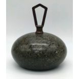 A Vintage Granite Small Curling Stone! The perfect paperweight. 14cm x 16cm. Made by Nigel Owen.