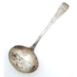 An antique Georgian sterling silver ladle with full London hallmarks, 1804. Total weight 43G.