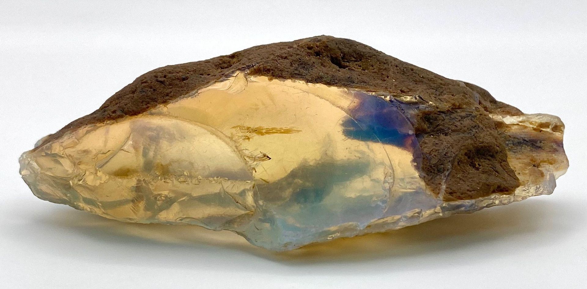 A highly collectable, large (430 carats!), totally natural (uncut and untreated) OPAL with mainly - Bild 4 aus 5