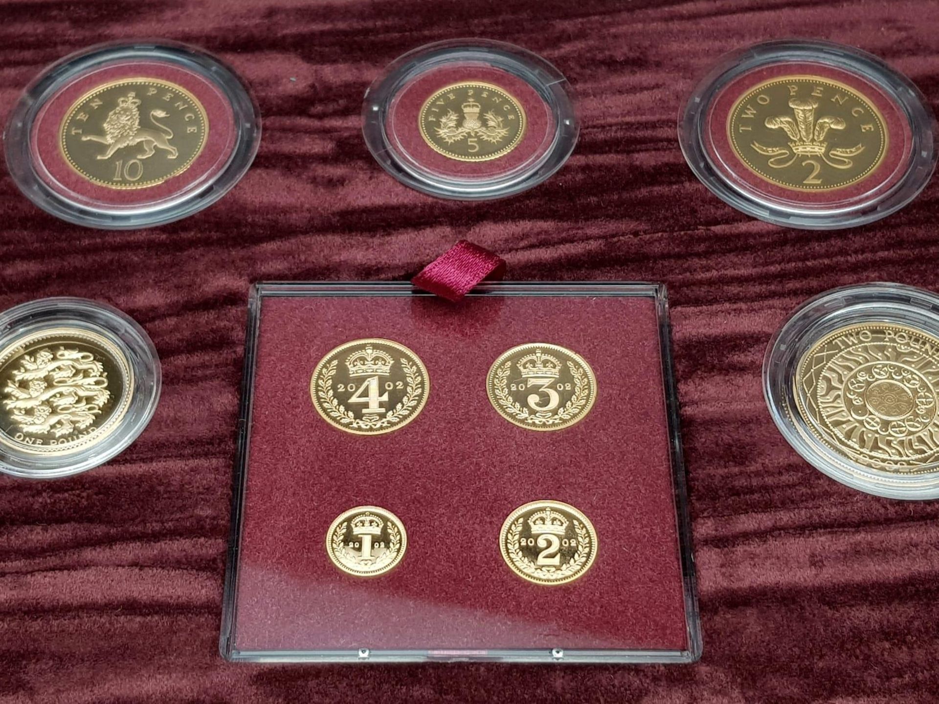 A Breathtaking Limited Edition 2002 Golden Jubilee 22K Gold Proof Coin Set. This set contains a - Bild 5 aus 21