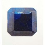 A Sealed 31.44ct Natural Blue Sapphire Gemstone, Square Step Cut. Comes with the AIG Milan