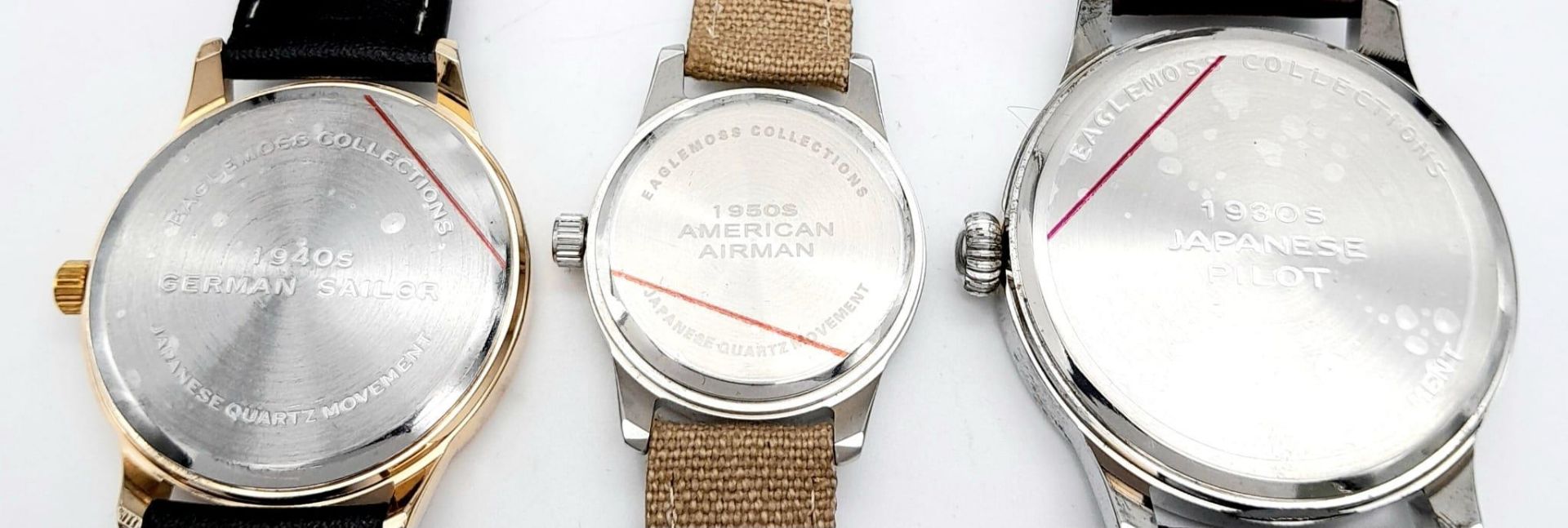 A Parcel of Three Military designed Homage Watches Comprising; 1) Japanese Pilots Watch (47mm Case), - Bild 6 aus 7