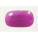 A Sealed 18.9ct Natural Rare Ruby, in the Cushion Faceted Shape. Comes with the AIG Milan