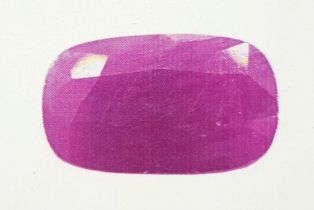 A Sealed 18.9ct Natural Rare Ruby, in the Cushion Faceted Shape. Comes with the AIG Milan