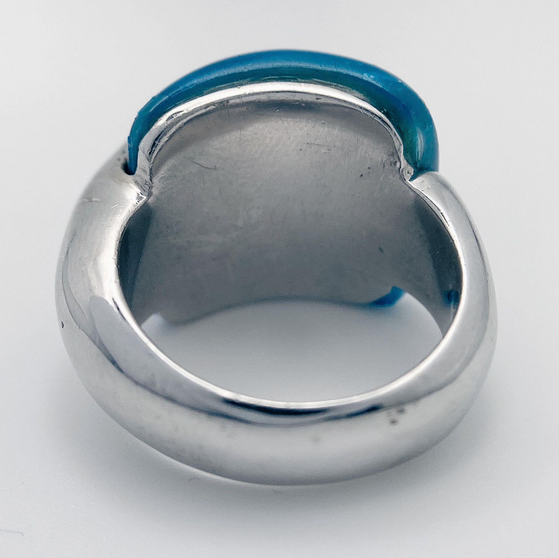 A Sterling Silver Fancy Stone Set Ring. Size P, 16.5g total weight. Ref: 8307 - Image 7 of 9