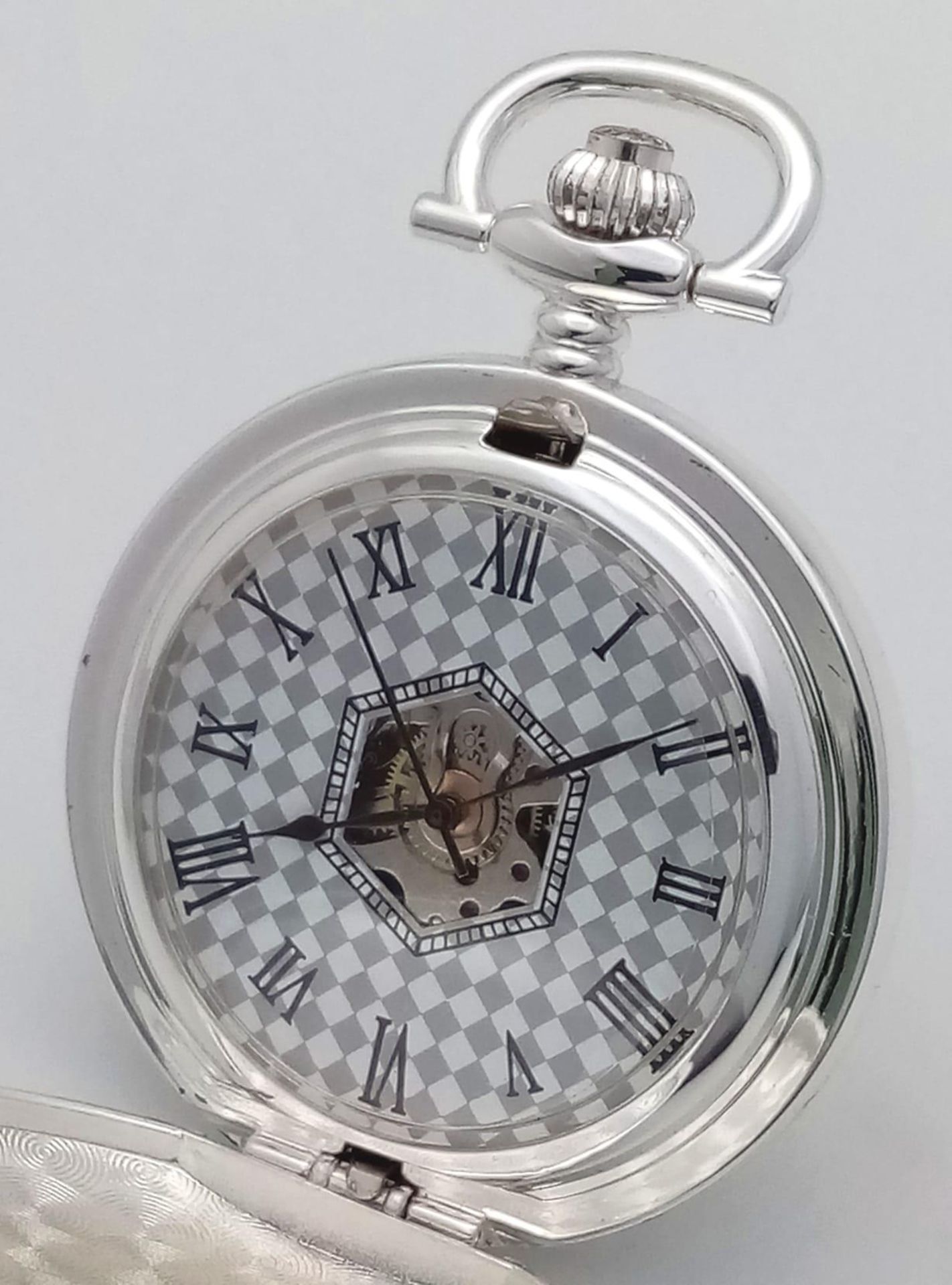 A Silver Tone, Manual Wind Pocket Watch Commemorating the WW2 British Pilots King & Barker in - Image 4 of 10