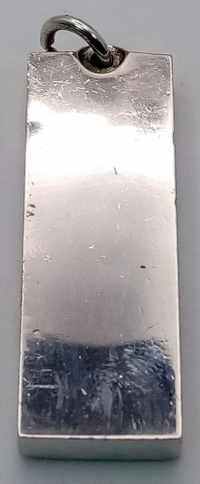 STERLING SILVER INGOT PENDANT, FULLY HALLMARKED FRONT, WEIGHT 30.4G - Image 2 of 6