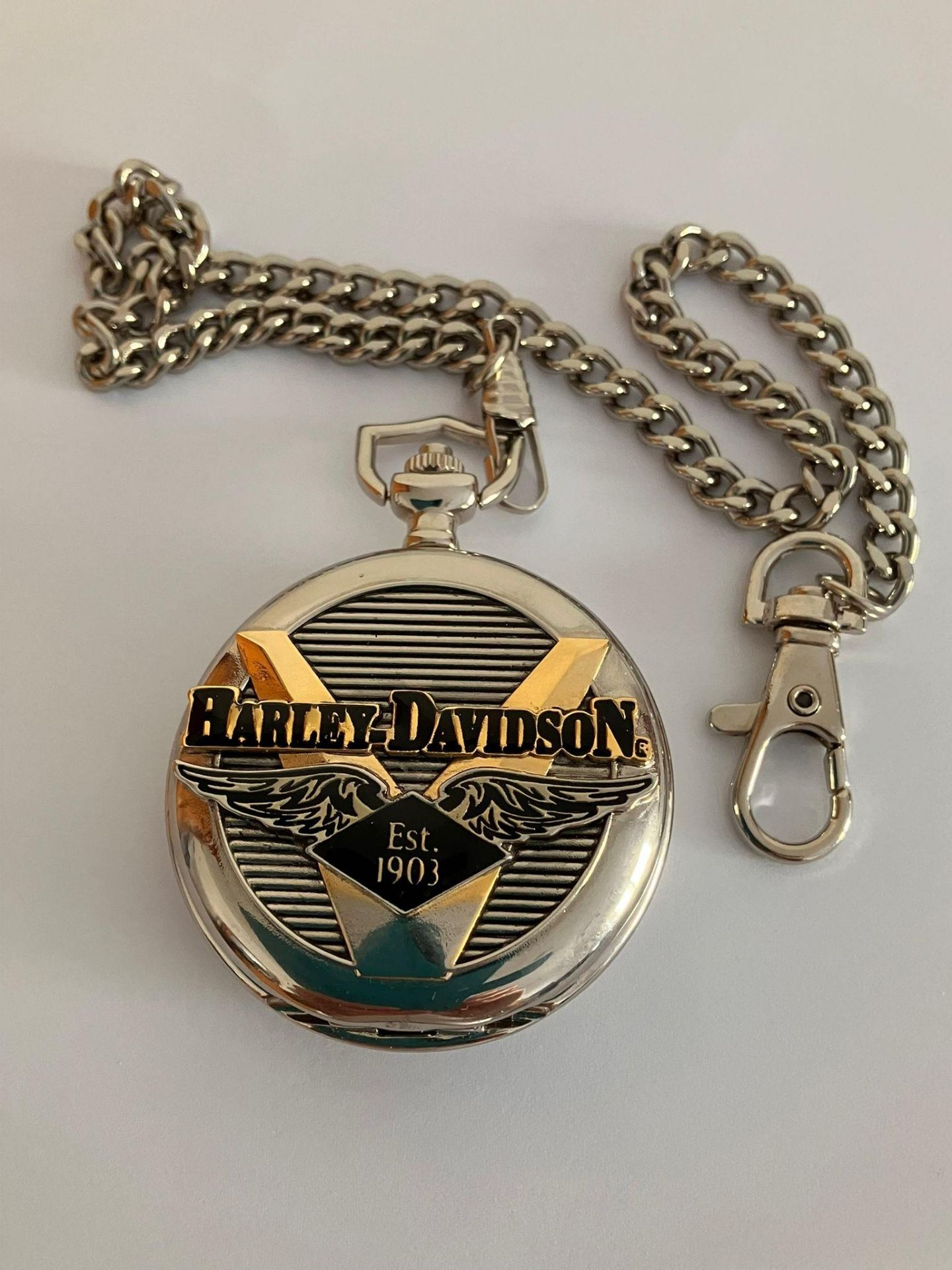 HARLEY DAVIDSON Pocket Watch. Full Hunter. Quartz movement. Full working order. Condition as new and - Bild 2 aus 4