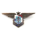 WWW Free French Airforce Badge with serial number on the back.