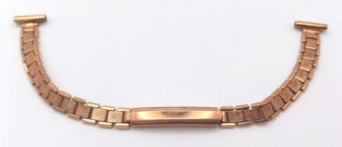 A BRAND NEW LADIES 9K GOLD WATCH STRAP WITH REMOVABLE LINKS . 10.5gms