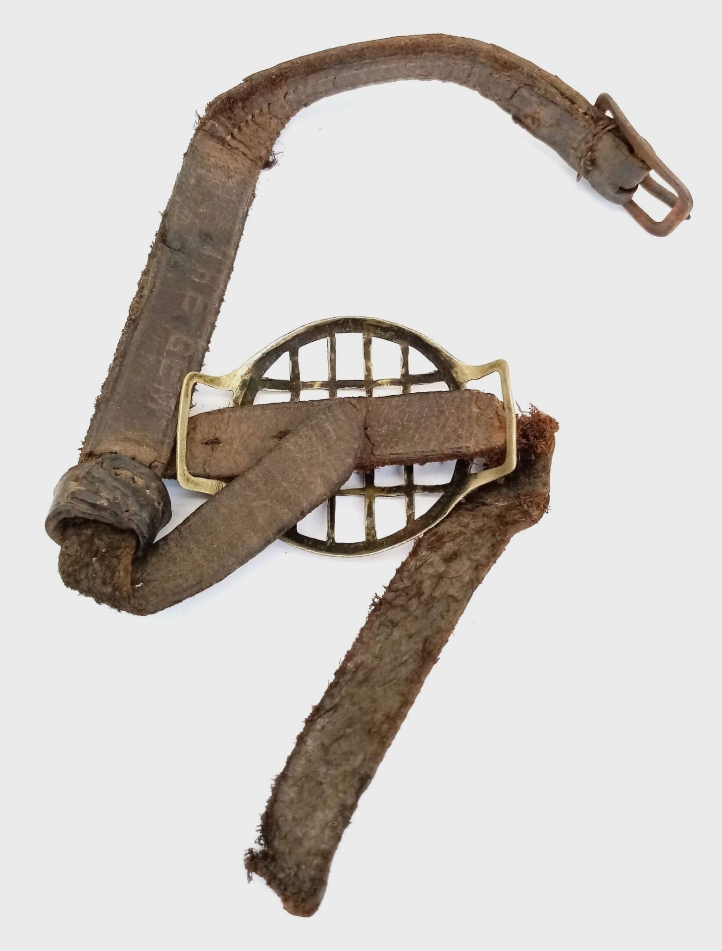 WW1 British Officers Trench Watch Strap Face Protector know as the Shrapnel Cover. The strap has had - Image 2 of 5