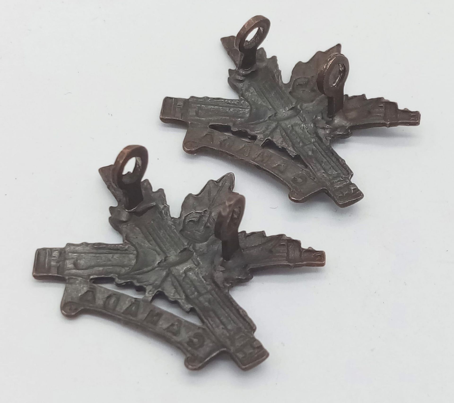 WW1 Canadian Expeditionary Force Collar Badges. Canadian Machine Gun Corps - Image 2 of 5