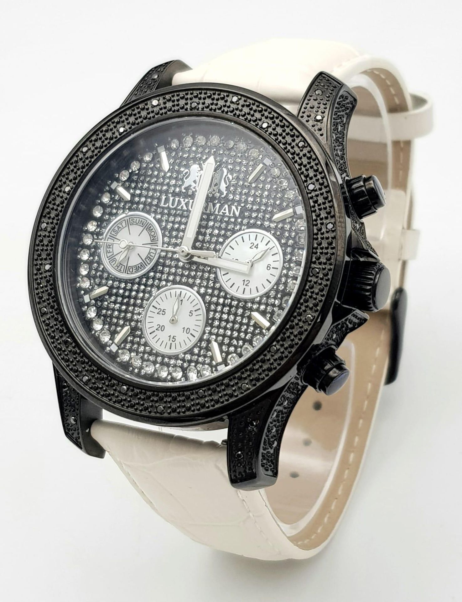 A Luxerman Raptor Gents Diamond Watch. Three different bracelets to choose from. Diamond case - - Image 2 of 12