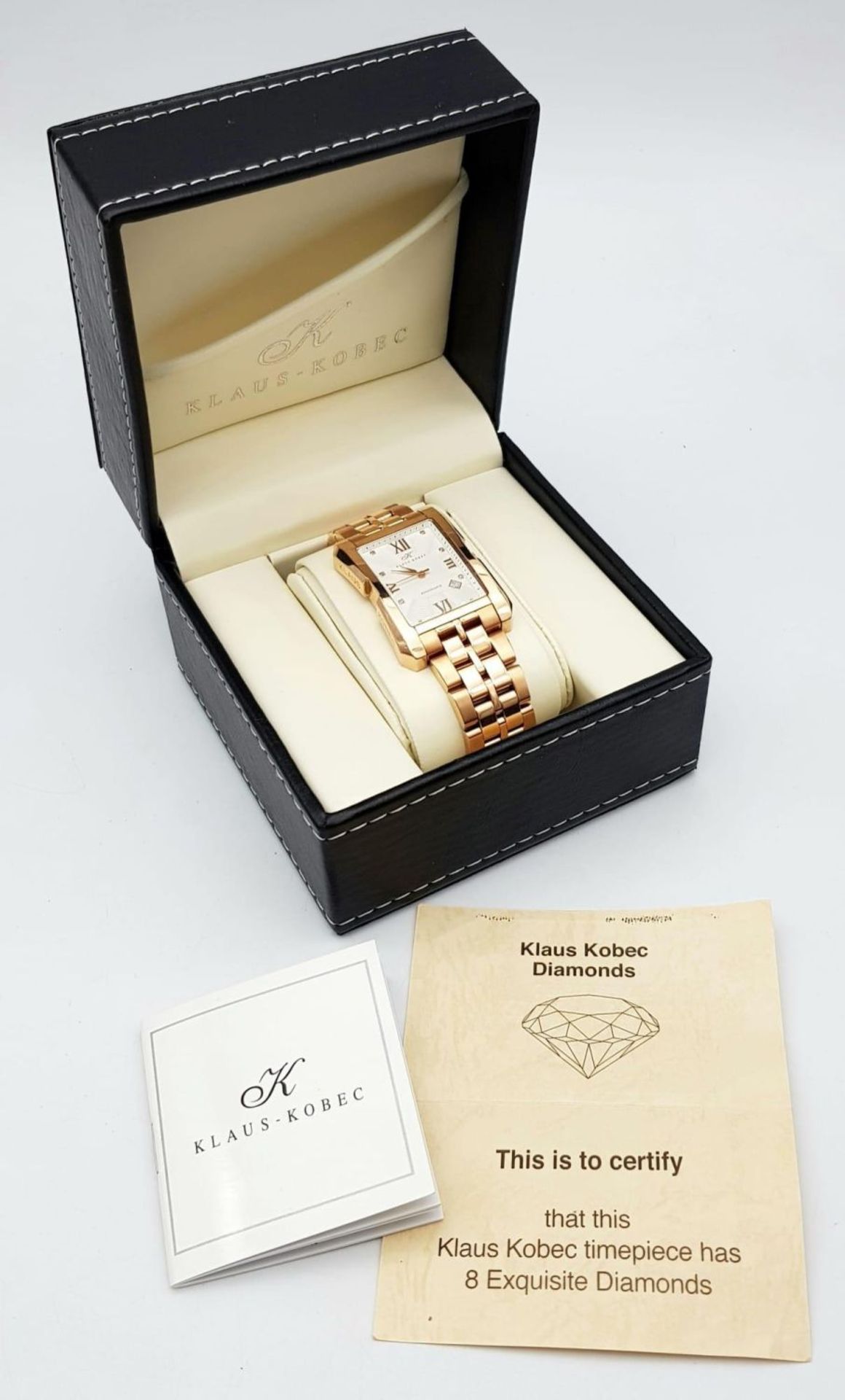 A Klaus Kobec Rose Gold Plated Renaissance Quartz Gents Watch. Stainless steel bracelet and case - - Image 11 of 12
