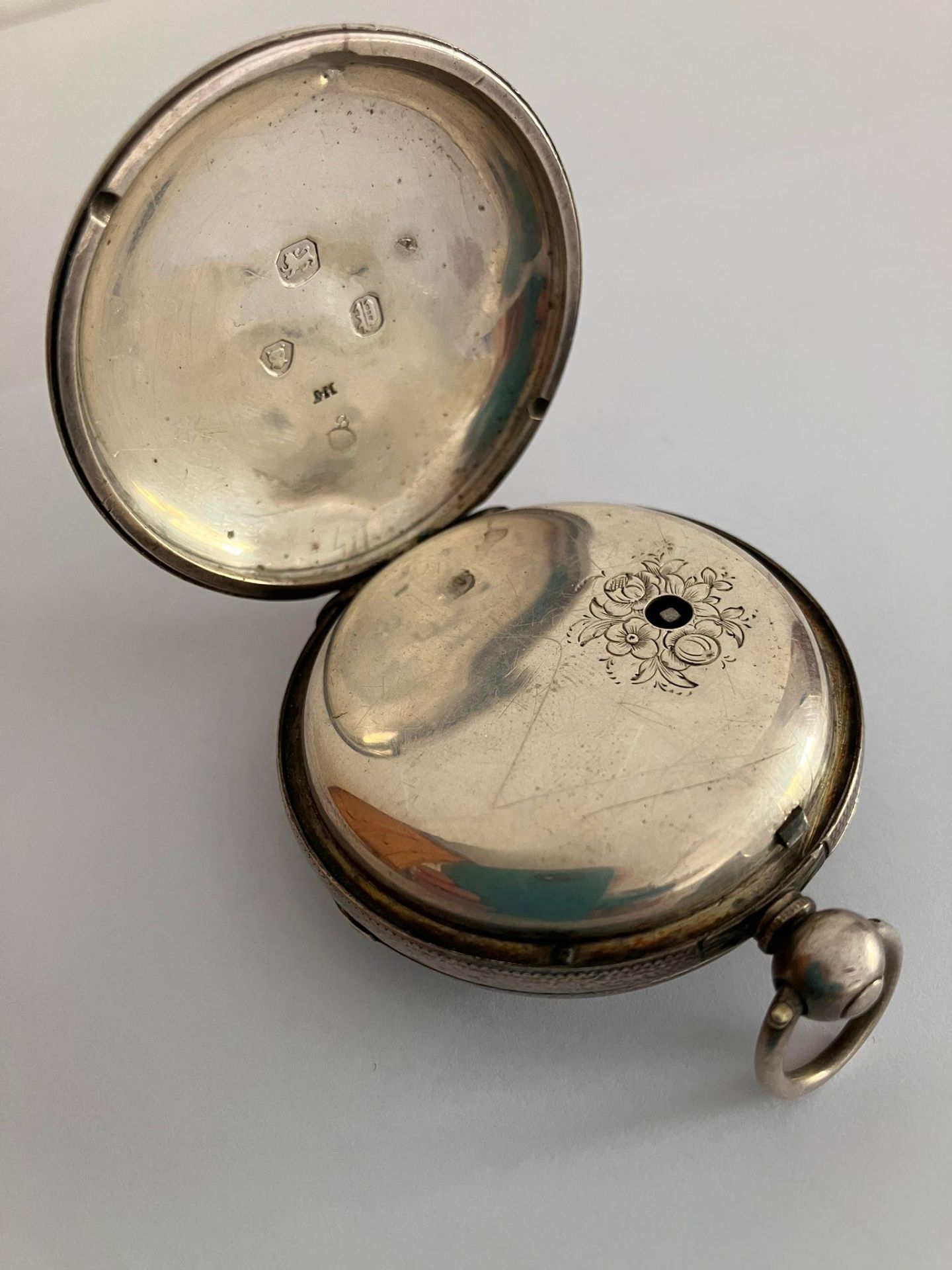 Antique SILVER POCKET WATCH, Having clear hallmark for John Hammon, London 1850. Beautifully - Bild 5 aus 9