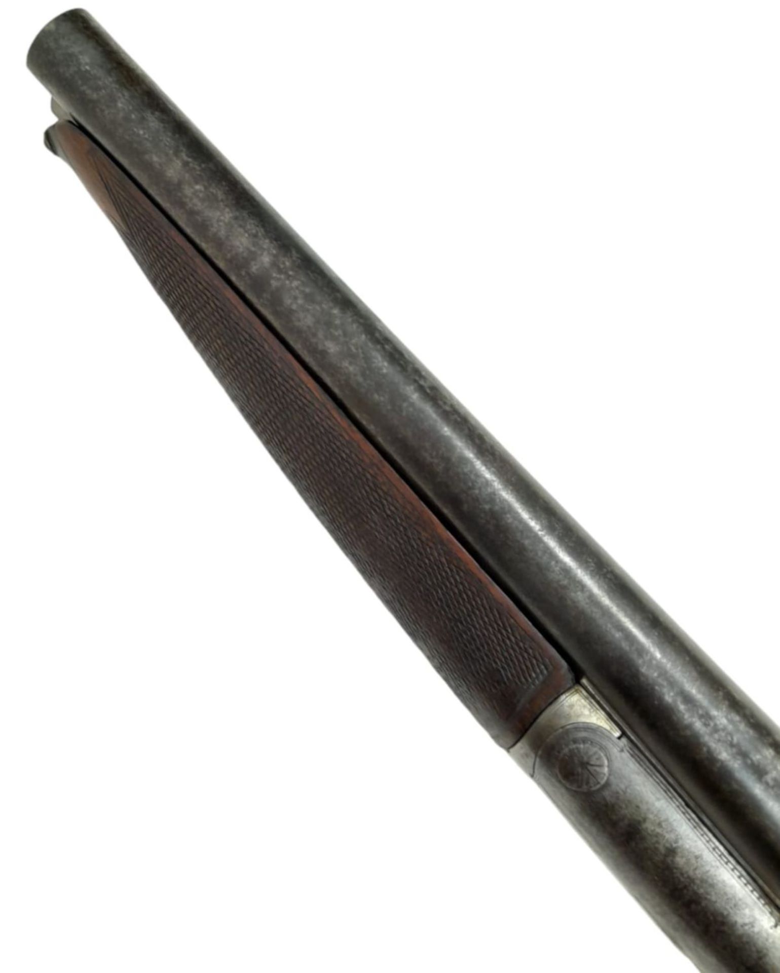 A Deactivated Antique Double Barrelled Sawn Off Shotgun. This British H. Clarke and Sons, Side by - Bild 15 aus 16