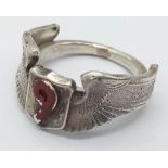 WW2 US Theatre Made (South Pacific) Silver 9th Airforce Pilots Ring. UK Size “W” US Size 11.5.