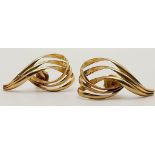 A Pair of 9K Yellow Gold Swirl Earrings. 2.55g total weight.