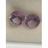 2 x AMETHYST GEMSTONES. Round cut. Beautifully faceted. 3.60 carat.