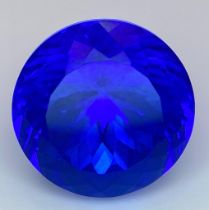 An Electrifying 18ct Blue Kyanite Gemstone. Round cut with a sharp trillion base. No visible marks
