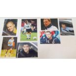 Seven Autographed Pictures from the World of Football: Gareth Bale, Joe Cole, Harry Redknapp,