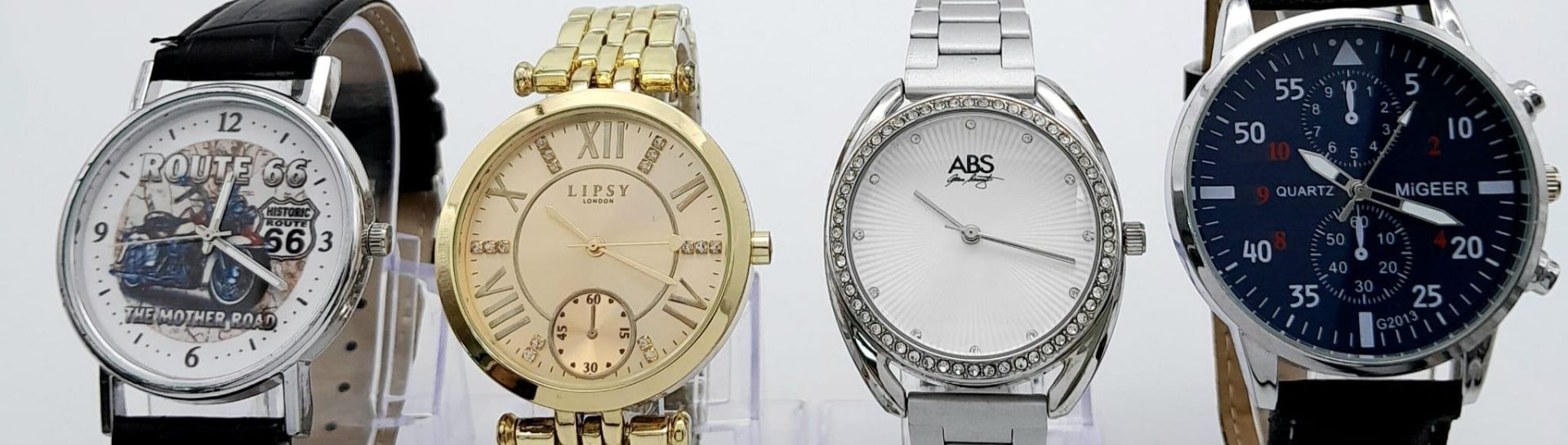 A Parcel of Four Quartz Fashion Watches, Two Men & Two Ladies Comprising; 1) A Gold Tone Clear Stone - Image 2 of 11