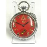 Vintage Masonic automaton ( rotating hourglass ) pocket watch working