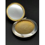 A Circular Lidded Small Pill Box - Birmingham hallmarks. 5cm. 16g