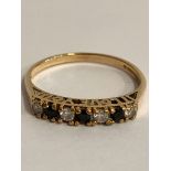 9 carat GOLD RING set with SPINEL and ZIRCONIA Gemstones. Full UK hallmark. Complete with ring