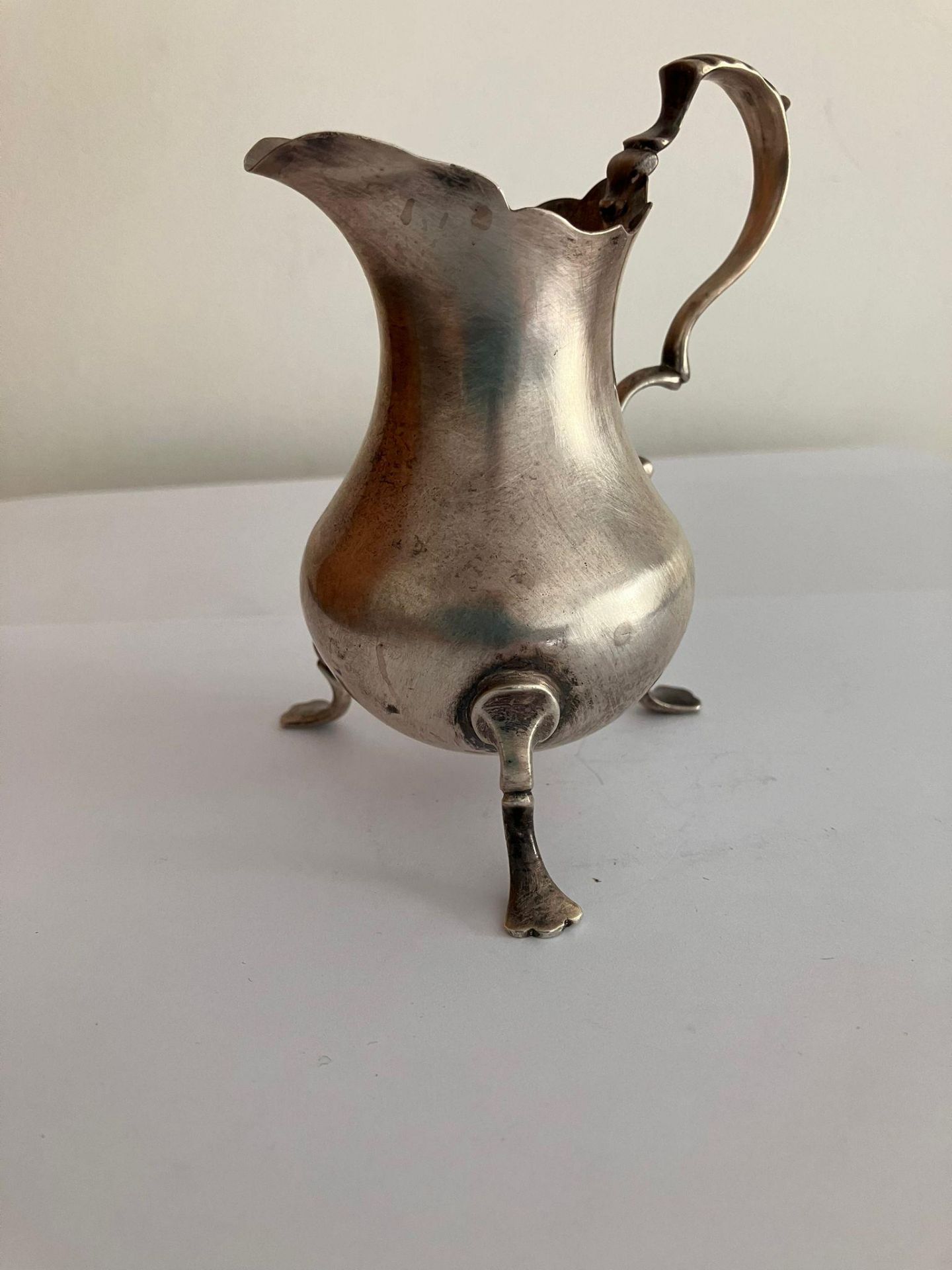 Antique SILVER CREAMER JUG. Clear hallmark for Haseler and Bill, Chester 1921. Extremely