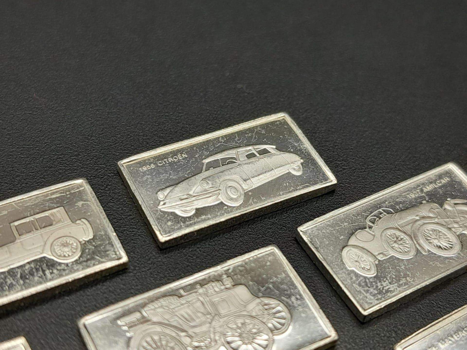 A Selection of 8 Sterling Silver European Car Manufacturer Plaques - Citreon, Mayback, Hispano- - Bild 12 aus 26
