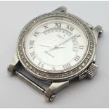 A Seiko Premier Ladies Diamond Watch Case. 27mm. Diamond bezel. Mother of pearl dial. In working