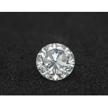 A ROUND BRILLIANT CUT DIAMOND .43ct VS2 COLOUR F , WITH CERTIFICATE .