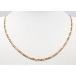 A Vintage 9K Yellow Gold Figaro Link Necklace. 46cm. 5.7g weight.