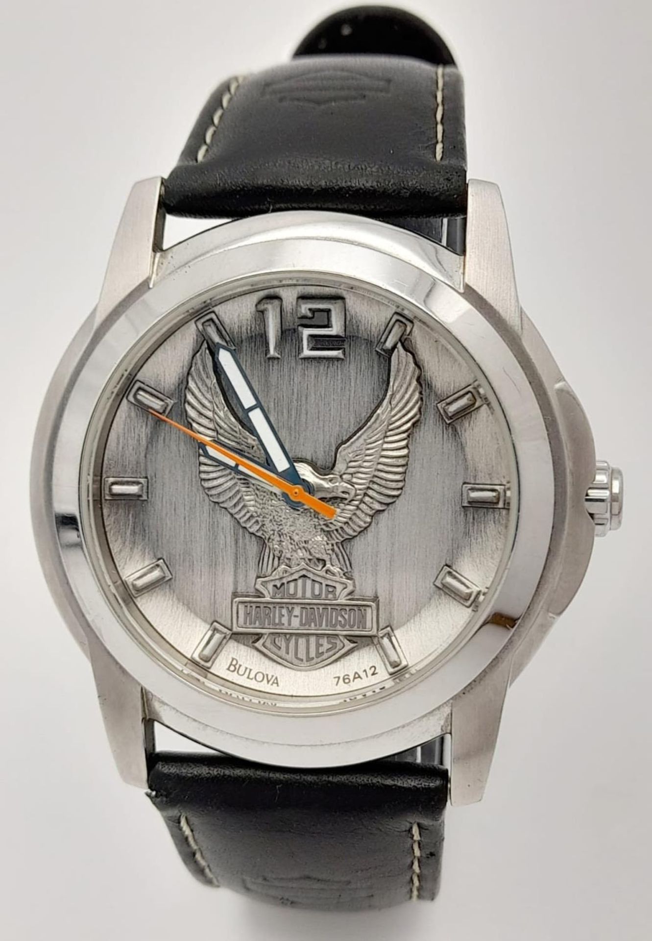 A 2007 Quartz Bulova ‘Harley Davidson Watch’ 43mm Including Crown. New Battery Fitted April 2024. - Image 2 of 8