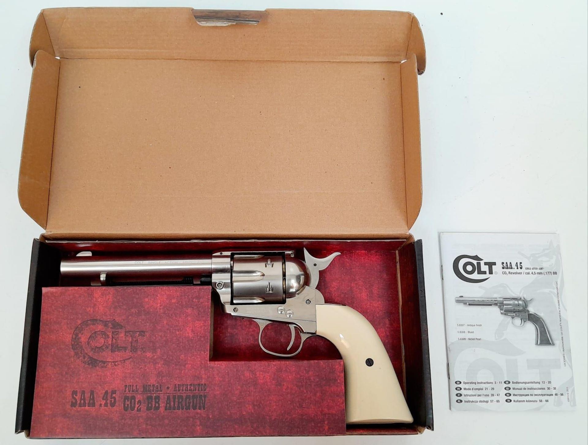 A Colt SAA.45 CO2 .177 Revolver. Complete with Box and Manual. Shoots .177 Metal BB’s. UK MAINLAND - Image 2 of 12