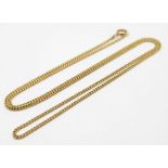 A 9K Yellow Gold Small Curb Link Necklace. 50cm length. 3.66g weight.