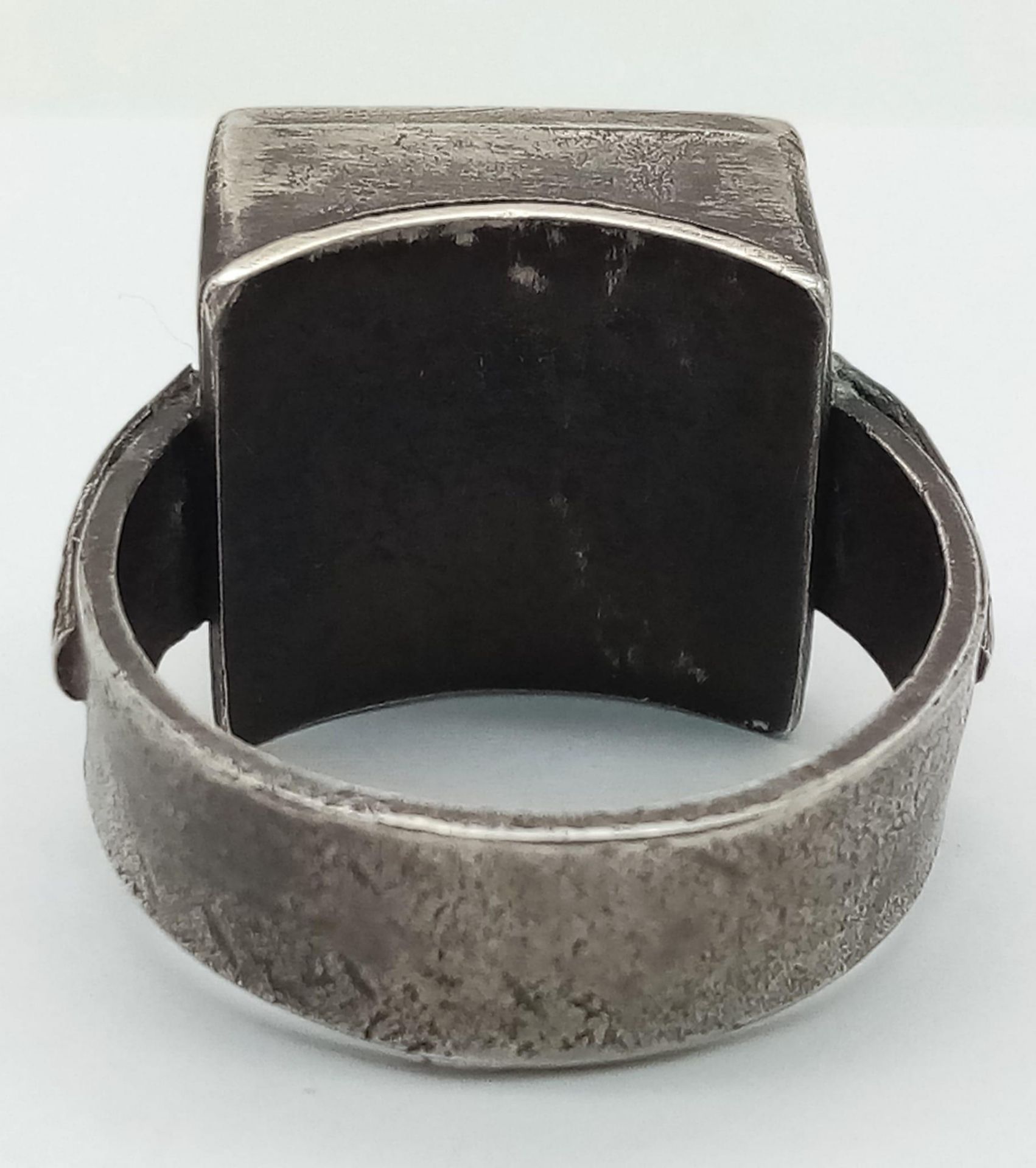 3rd Reich Waffen SS Totenkopf (Death’s Head) Division Bespoke Made Silver Ring with hidden - Bild 3 aus 4