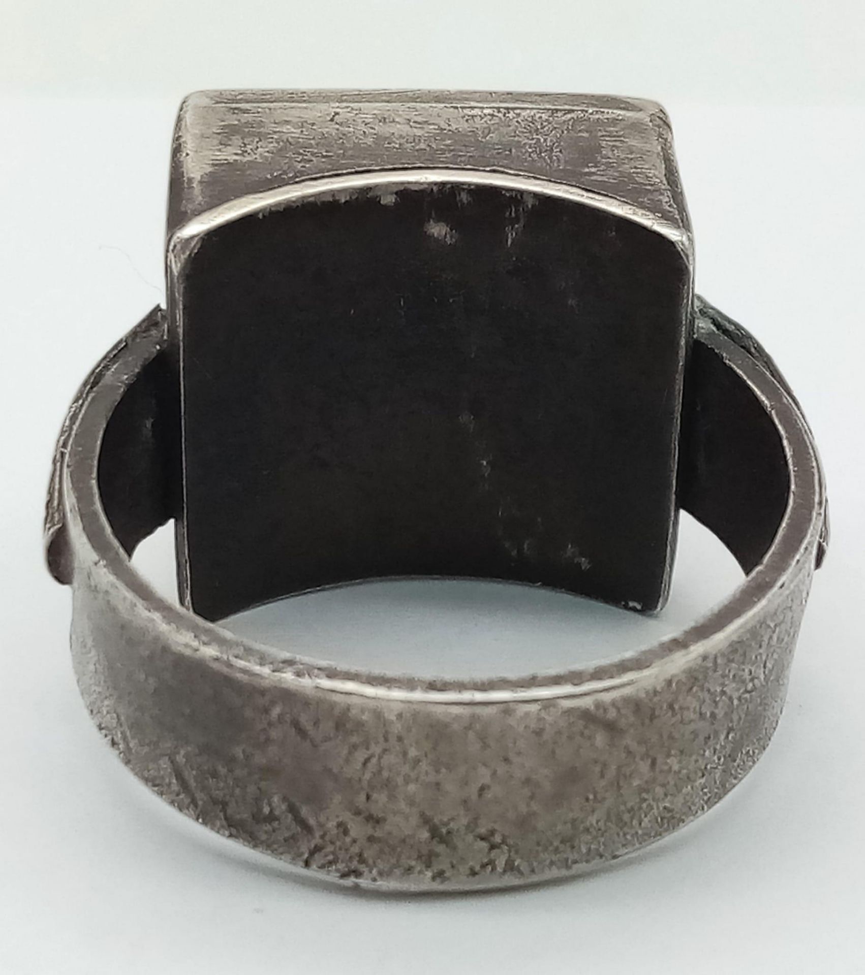 3rd Reich Waffen SS Totenkopf (Death’s Head) Division Bespoke Made Silver Ring with hidden - Image 3 of 4